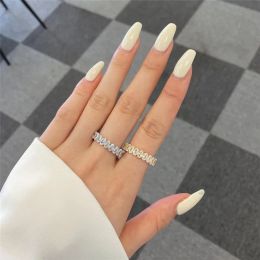 925 anillos de plata esterlina jewelry5A anillo de oro de zirconia para mujer Party White Love Diamond South American Engagement Wed Ring Tamaño 5-9