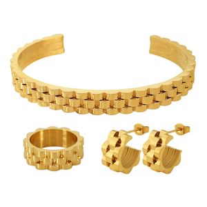 Bijoux luxueux Bracelet en acier en argent en argent vintage Bracelet Bangles Crown Wheel Design Bijoux