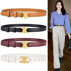 Ceinture de luxe pour femme, haut de marque, ceinture de luxe, boucle en bronze, élégante, en cuir véritable, avec boîte