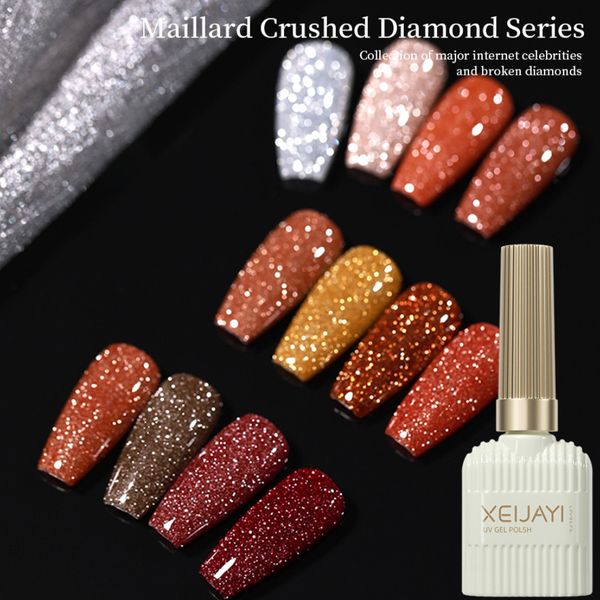 Lustre luxueux : Vernis à ongles gel scintillant Moka Diamond Glitter pour des manucures éblouissantes et brillantes