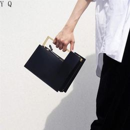 Luxueux poignée en métal petit sac carré pour dames de haute qualité en cuir Pu sac à bandoulière mode féminine sacs à main multi-intervalles288V