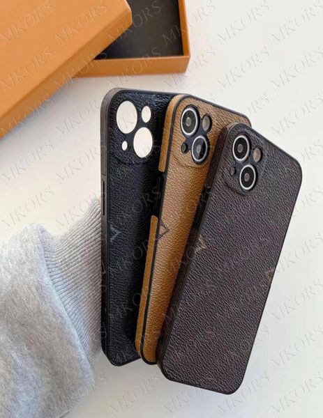 Lujosas fundas para teléfonos móviles para iPhone 14 14plus 13 13pro 12 12pro 11 Pro 11pro X Xs Max Xr Protección de borde trasero de cuerpo completo Leathe6148347