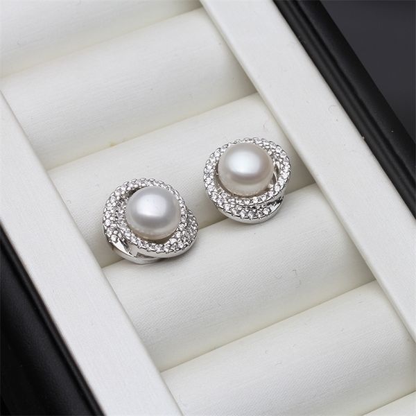 Boucles d'oreilles luxueuses en perles naturelles pour femmes, bijoux en argent Streling 925, boucles d'oreilles en vraies perles d'eau douce, cadeau 220212