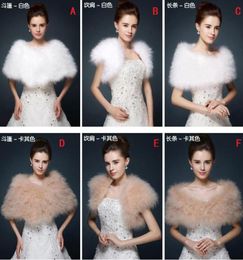 Luxueux Autruche Plume De Mariée Châle Fourrure Wraps Mariage Haussement D'épaules Manteau Mariée Hiver Fête De Mariage Boléros Veste Manteau Lk12803088331