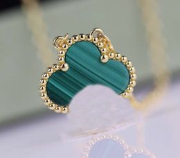 Collier pendentif fleur de qualité luxueuse avec malachite verte nature en plaqué or 18 carats femmes bijoux de mariage cadeau Drop shipping PS3452