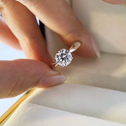 Luxe kwaliteit een stuk diamant in 1.5kart size band trouwring voor vrouwen en meisje vriend sieraden cadeau Gratis verzending PS6432