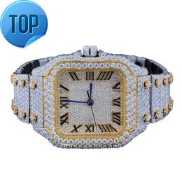 Luxe kwaliteit standaard kwaliteit Ice Crushed antieke Moisannite diamanten horloges voor dames