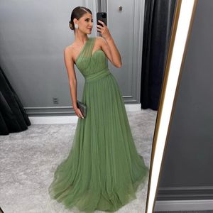 Robe de bal luxueuse vert sauge, asymétrique épaule dénudée, robes de soirée pour femmes pour événements spéciaux, robe de Gala dos nu, robes formelles