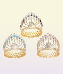 Luxe sprankelende kristallen barokke koningin King Wedding Tiara Crown Pageant Prom Diadeem Headpiece Bridal Hair Sieraden Accessories Y4104870