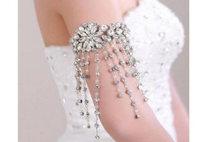 Luxueux gland strass cristal bracelets de mariée bracelets bras bracelet brassard bijoux de mariage accessoires de fête pour les filles8731826