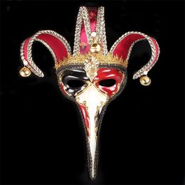 Luxe Venetiaans lange neusmasker maskerade fancy jurk ball masker voor mannen dames muur decoratieve kunstcollectie masker 220812