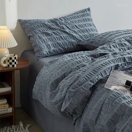 Luxe vintage Scandinavische beddengoedset op volledige grootte voor heren - grijs katoenen dekbed met neutraal patroon, perfect voor jongens, Juego De Cama Home Fit Kit