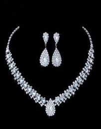 Luxueux ensembles de bijoux de mariage pour les bijoux de demoiselle d'honneur Bridery Earge Collier Autriche Crystal Crystal Gift5076337885829