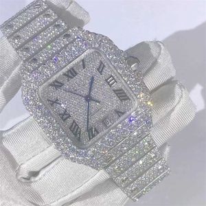 Luxe met goud vergulde hiphop diamant ijskoud horloges voor mannen vrouwen echte sier hb-xb