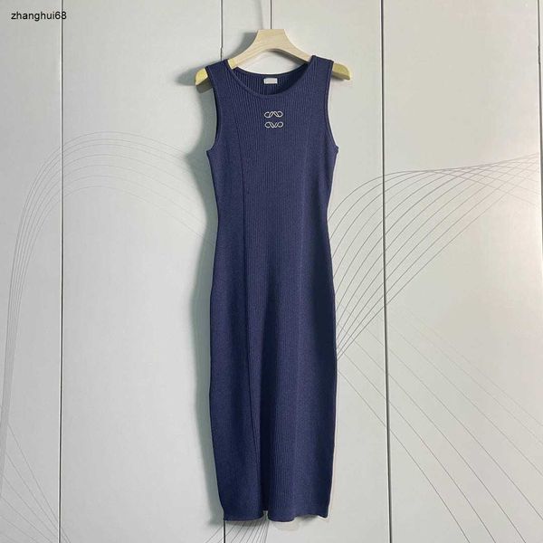 Vêtements de créateurs luxueux pour femmes, col rond, haute élasticité et slim, robe de qualité sans manches, 31 janvier