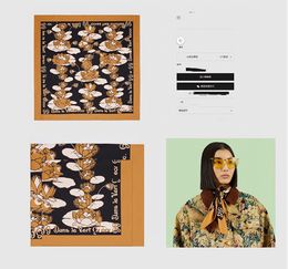 Luxe ingedrukt zijdeontwerper SCRAF voor vrouwen Travel Essential Item Spring en Summer Series Populaire zijden sjaalkop