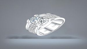 Luxury 1 carat 2 carat Moisanite man ring bijoux 925 Sliver Wedding Infinity Rings35504906131277