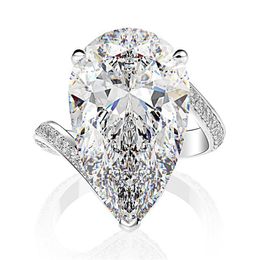 Lusso 100% argento sterling 925 creato Moissanite pietra preziosa anello di fidanzamento con diamanti gioielleria raffinata Whole284U