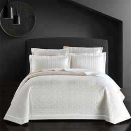 Luxe 100% Katoen Quile Bedspread Bed Cover Set Beddengoed Set Wit Grijze Matras Cover Bed Set Couette Couvre Lit Dekbed 201021