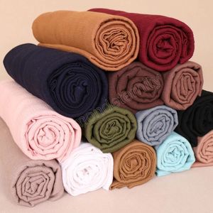 Luxury 100% Rayon Hijab Scarf Women Muslim Long Shawls Big Size Headscarf Wraps Femme Musulman Turbans Headbands Solid Bandana