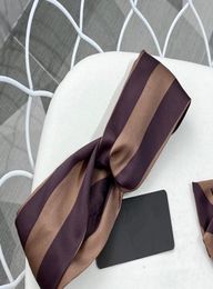 Luxe 100 zijden elastische tulbandheubels haarbands bandana's voor vrouwen hoogwaardige ontwerper gestreepte hoofdband headwraps Bandana gi4557590