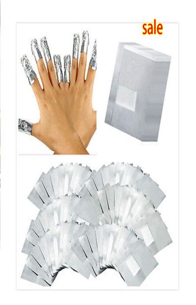 Lujo 100 Unids / lote Papel de Aluminio Nail Art Soak Off Acrílico Gel Polaco Eliminación de Uñas Envolturas Removedor Herramienta de Maquillaje Nail Carel5731264