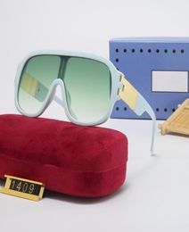 Luxury 1409 Brand Designer Sunglasses For Women Men Round Style Summer Rectangle Full Frame Top Quality UV Protection avec Box9259882
