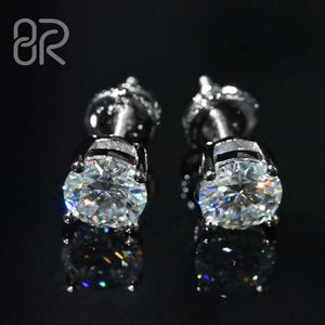 Pendiente de oro de 14k y 18k de lujo con certificado Gia Igi, pendiente de joyería fina con corte brillante redondo y diamante cultivado en laboratorio para hombres y mujeres