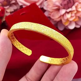 Luxe 14k gouden originele open armband voor vrouwen Armband voor feest Hoge kwaliteit niet vervagen 14 K gouden sieraden armbanden Bijoux Femme240115