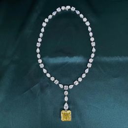 Luxe 15ct Topaze Diamant Collier 100% Réel 925 En Argent Sterling Fiançailles De Mariage Pendentifs Collier Pour Les Femmes Bijoux De Mariée859.80