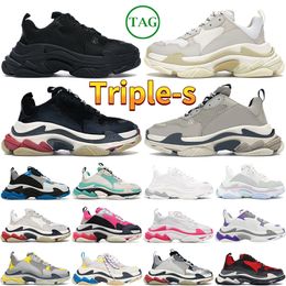 Luxe 17FW Triple-s Chaussures habillées montantes Hommes Femmes Designer Platform Sneakers noir blanc gris rouge rose bleu vert violet orange Femmes Hommes Baskets Outdoor Sneaker