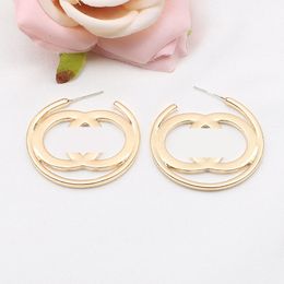 Luxuriöser 18 Karat vergoldeter Designer-Ohrstecker für modische Damen, Doppelbuchstabe, Designer, einfacher Stil, Schmuck, Hochzeit, Party, Geschenk, hohe Qualität, 20 Stil