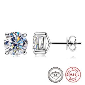 Luxe 2 karaat VVS Moissanite oorbellen voor mannen vrouwen klassieke 4 Prong Setting Lab Diamond Stud Earring sieraden