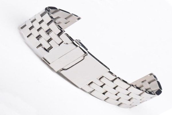 Luxe 20 mm 22 mm 24 mm argent en argent en acier inoxydable bracelet bracelet de sangle de bracelet pour bretiling664357