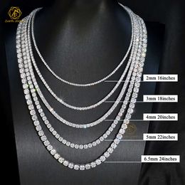 Chaîne de luxe en diamant de laboratoire Vvs, 2mm m 4mm 5mm 6.5mm, bijoux personnalisés à 4 broches, ensemble à main, chaîne de Tennis Moissanite certifiée Gra