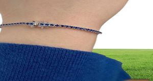 Bracelet de tennis de luxe 2 mm Designer pour femme 925 Bijoux en argent sterling vert 5a Cubic Zirconia Diamond Chain Charm Womens6052667