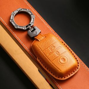 Luxe 3 Knoppen Smart Key Cover Fob Leather Case Auto Sleutelhanger Houder Shell voor Kia Optima Sorento Niro Soul sleutelhanger Accessoires