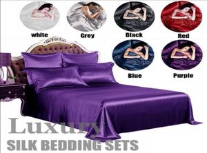 Luxury 34pcs Satin Silk Pocket de hasta 14 pulgadas Conjunto de lámina de cama sólida Cubas de almohada Twin Full Queen King T2008149201006