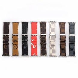 Luxe 38 40 41 42 44 45 49 mm Flower Leather Watchs Strap polsband voor IWatch 8 7 6 5 4 SE Designer Watchbands voor Apple Watch Band
