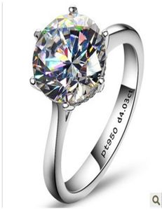 Luxe 4 gesimuleerde stenen ringen voor vrouwen Sterling Silver Engagement Rings Sona Stone Wedding Ring 2011028435233