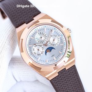 Luxe 4300V roze gouden herenhorloge 1120 QP / 1 automatische ultradunne beweging saffierkristal maanfasen klassiek horloge waterdicht 6 kleuren