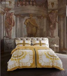  Juego de cama tamaño KING dorado de diseñador, 5 uds. De cojines de lujo para regalo,  edredón/funda nórdica,  tamaño grande,  tejido de algodón 100,  estilo europeo