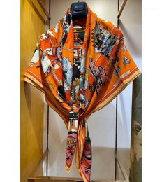 Luxe 70 cachemire 30 soie fine écharpe mode ethnique Tribal Style imprimé châle foulard grande couverture étole 135135cm15858301