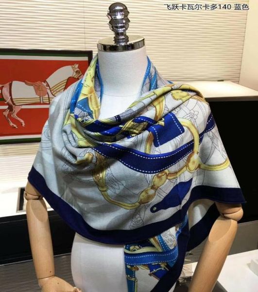 Luxury 70 Cashmere 30 Silk mince Scarf Fashion Belt Print Châle Office Party Big Stole for Women Lady 135135cm4609427