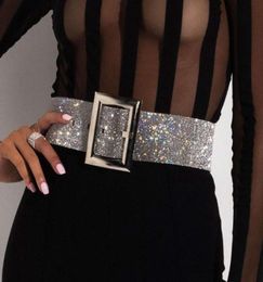 Luxe 7 cm de large pleine strass taille ceintures femmes Diamante cristal chaîne mariée large brillant or argent taille ceinture sangle pour femmes 1422201
