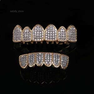 Luxury 925 argent or argent glacé Hip Hop Iced Moisanite Grill VVS Maisanite Dents Grill Sterling Silver Diamond Grills