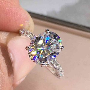 Bague de luxe en argent 925, coupe ovale, 1ct, 2ct, 3ct, couleur GH, bijoux moissanite, cadeau d'anniversaire, de fiançailles, 325N