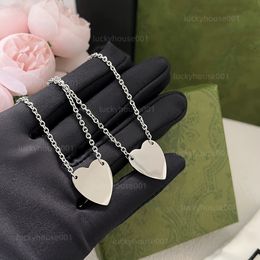 Collar de plata de ley 925 de lujo para mujer, colgante en forma de corazón de acero inoxidable, joyería para el cuello, regalo de Navidad, accesorios de boda para mujer, venta al por mayor X520