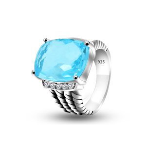 Luxe 925 Sterling zilveren ringen voor vrouwen merk fijne sieraden pure kleur mode 16 x 12 mm ring verjaardagsfeestje cadeau