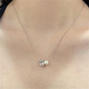 Collier de perle de coquille en argent sterling luxe 925 pour femme colle de tour de cou diamant de fête de fête de fête pour femmes